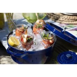 Staub Cocotte 28 Cm, Rund, Dunkelblau, Gusseisen -Heimische Küche Verkäufe 000008184