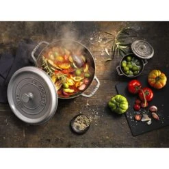 Staub Cocotte 28 Cm, Rund, Graphit-Grau, Gusseisen -Heimische Küche Verkäufe 000008451