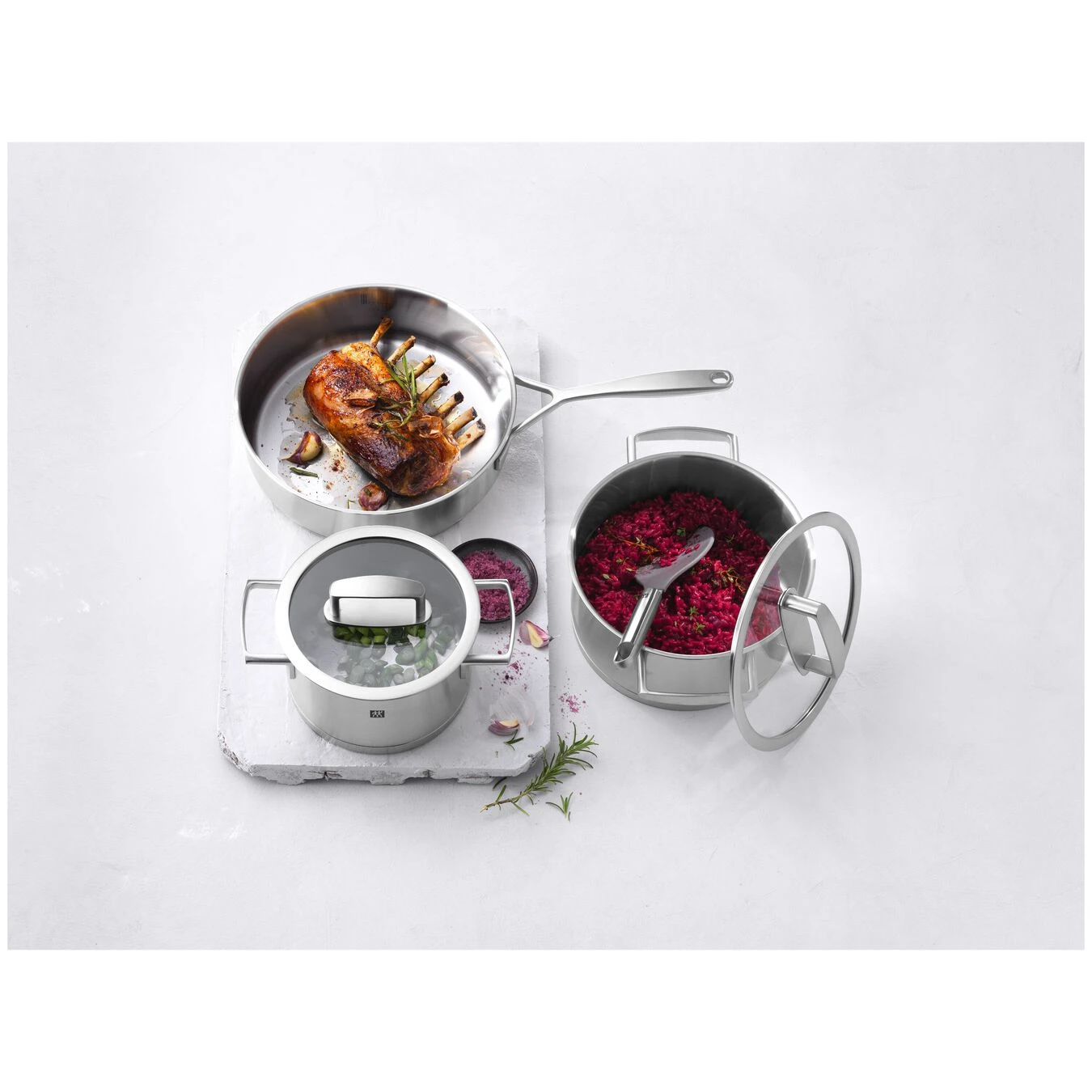 Zwilling Kochtopfset 3-tlg, 18/10 Edelstahl 2 Zwilling Kochtopfset 3-tlg, 18/10 Edelstahl – Bild 2