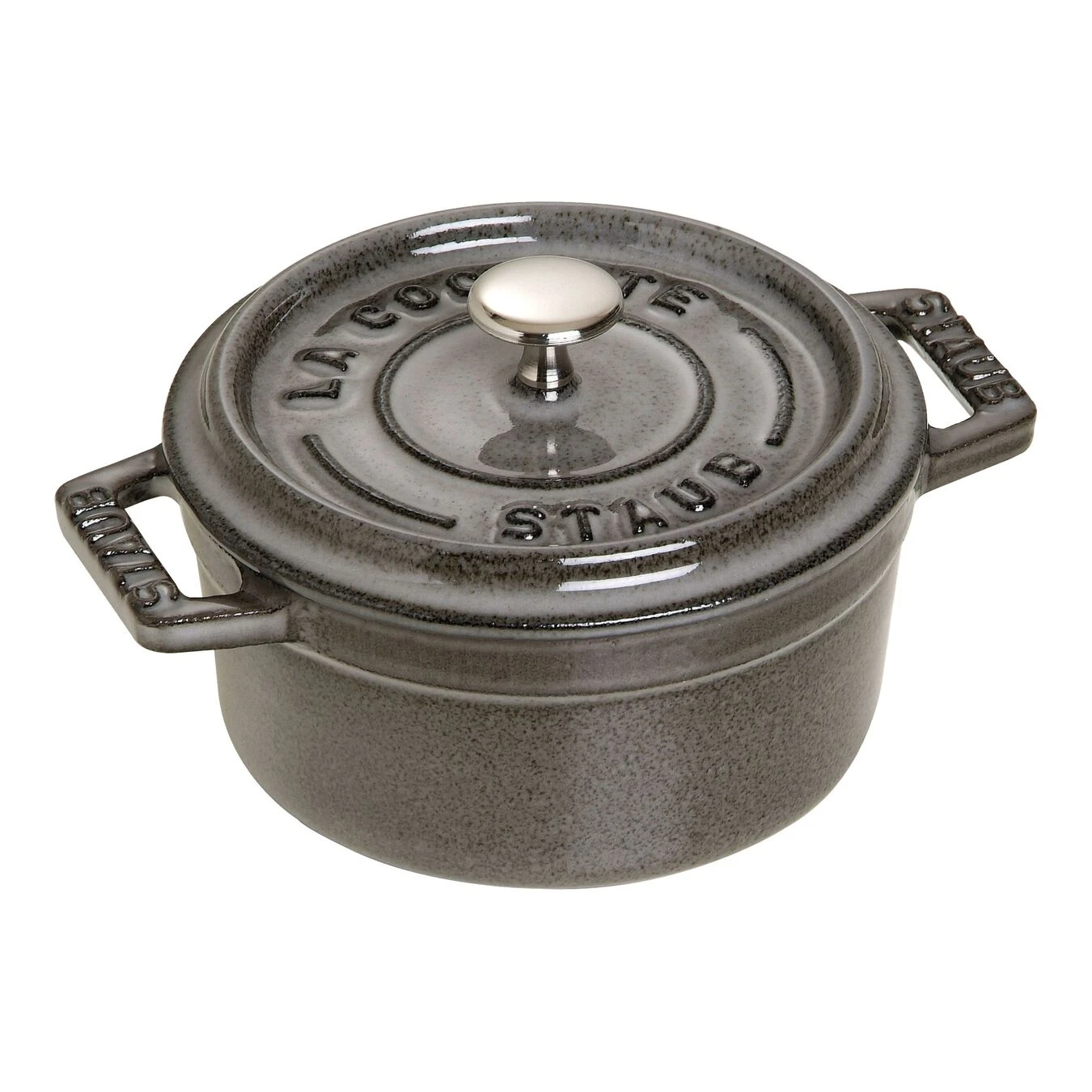 Staub Mini Cocotte 10 Cm, Rund, Graphit-Grau, Gusseisen 1 Staub Mini Cocotte 10 Cm, Rund, Graphit-Grau, Gusseisen