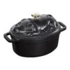 Staub Cocotte 17 Cm, Oval, Schwarz, Gusseisen
