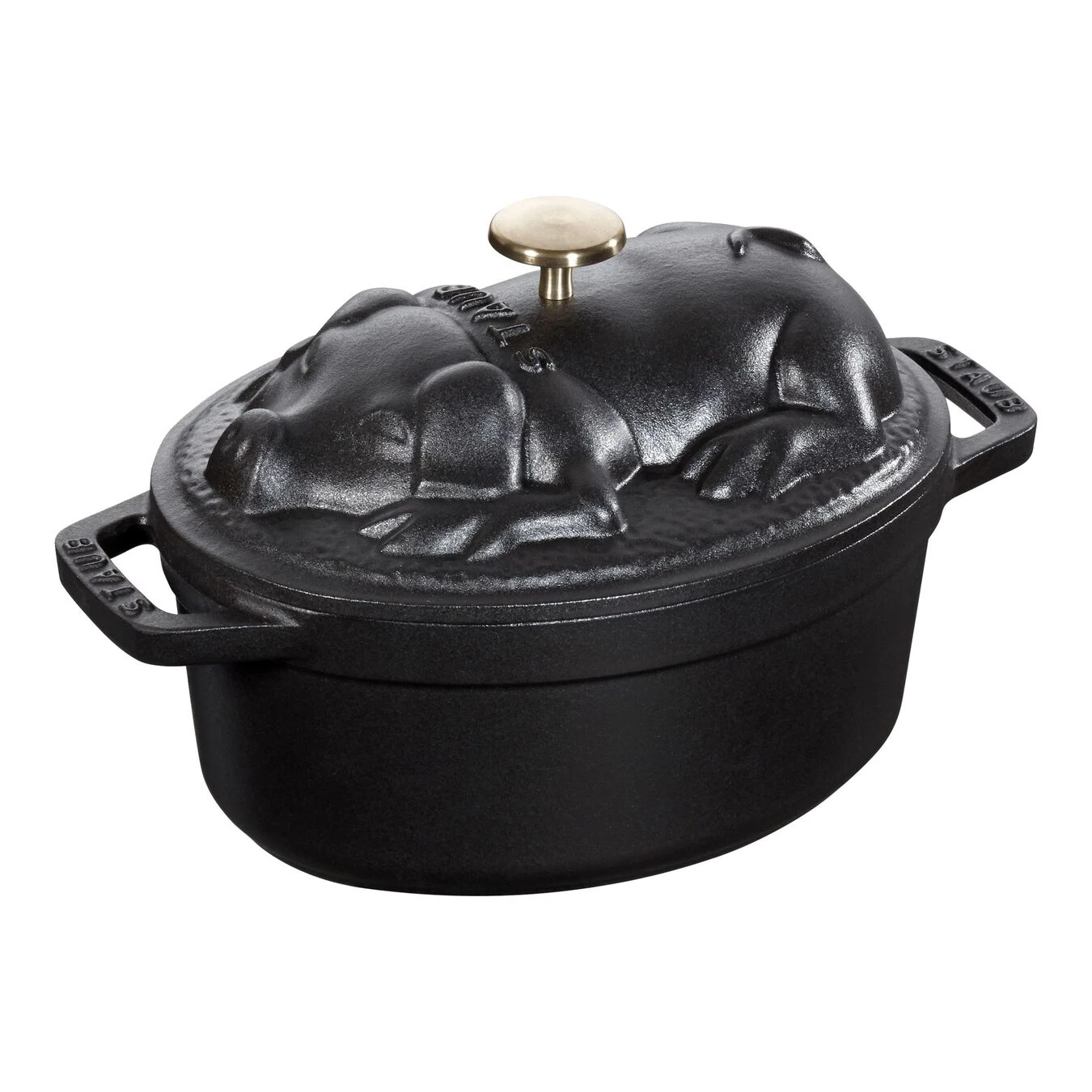 Staub Cocotte 17 Cm, Oval, Schwarz, Gusseisen 1 Staub Cocotte 17 Cm, Oval, Schwarz, Gusseisen