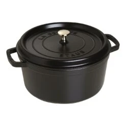 Staub Cocotte 28 Cm, Rund, Schwarz, Gusseisen