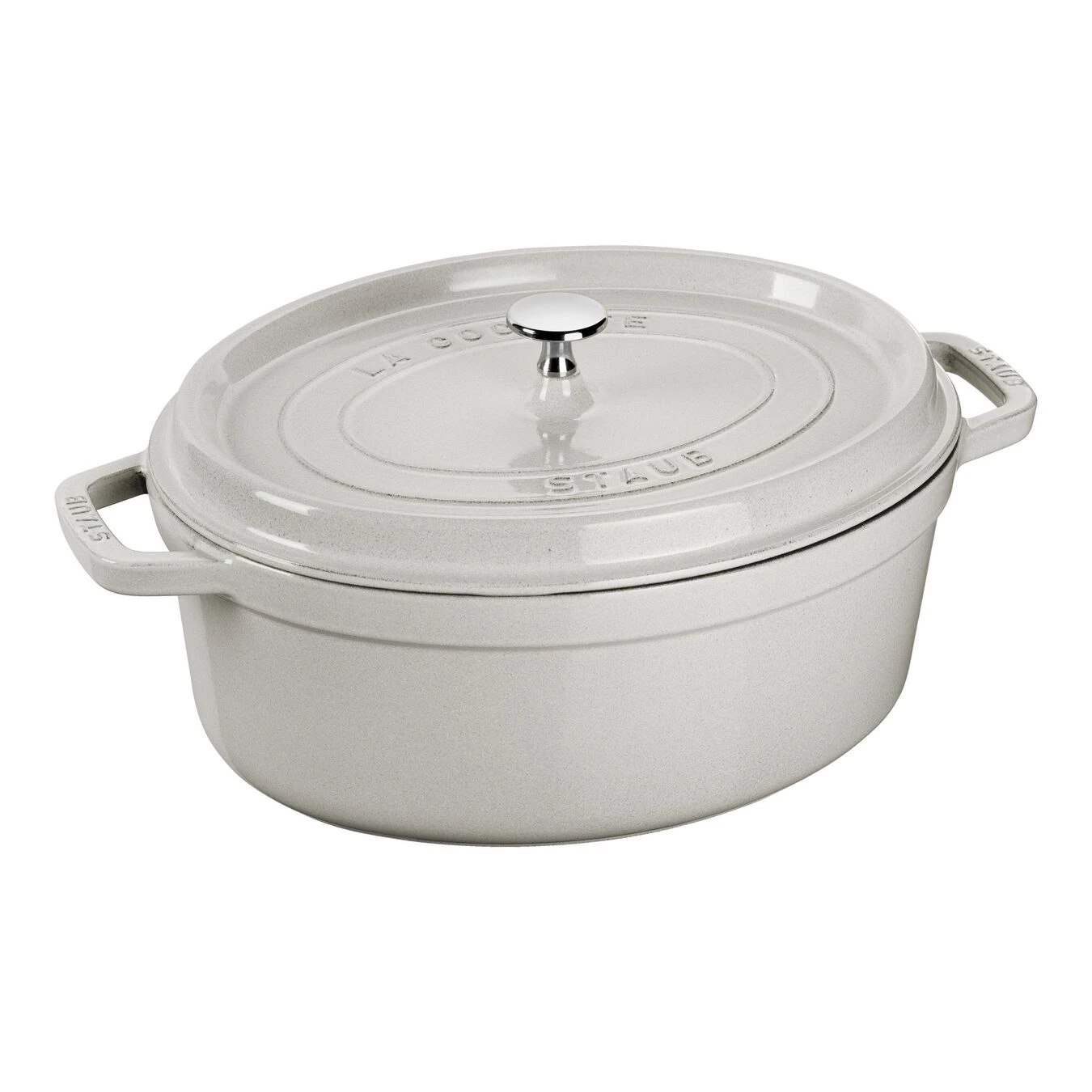 Staub Cocotte 33 Cm, Oval, Weisser Trüffel, Gusseisen 1 Staub Cocotte 33 Cm, Oval, Weisser Trüffel, Gusseisen