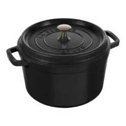 Staub Cocotte Tief 24 Cm, Rund, Schwarz, Gusseisen