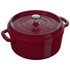 Staub Cocotte 24 Cm, Rund, Bordeaux, Gusseisen