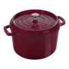 Staub Cocotte Tief 24 Cm, Rund, Bordeaux, Gusseisen
