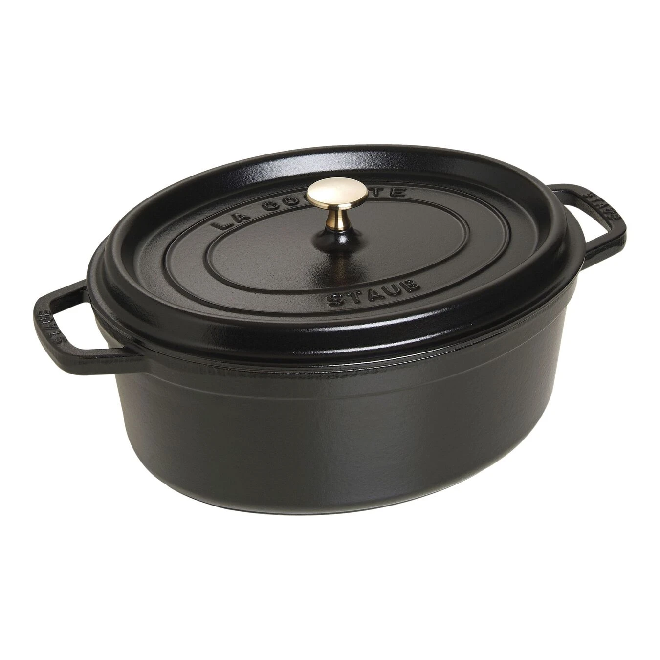 Staub Cocotte 31 Cm, Oval, Schwarz, Gusseisen 1 Staub Cocotte 31 Cm, Oval, Schwarz, Gusseisen