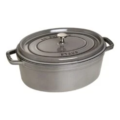 Staub Cocotte 33 Cm, Oval, Graphit-Grau, Gusseisen