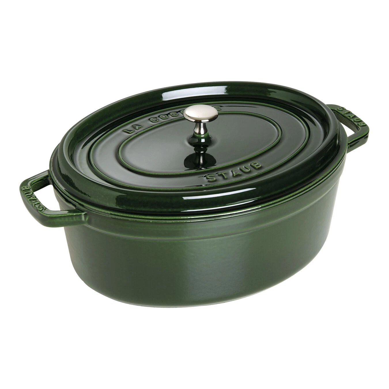 Staub Cocotte 31 Cm, Oval, Basilikum-Grün, Gusseisen 1 Staub Cocotte 31 Cm, Oval, Basilikum-Grün, Gusseisen