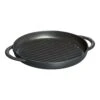 Staub Pure Grill 26 Cm, Rund, Schwarz, Gusseisen