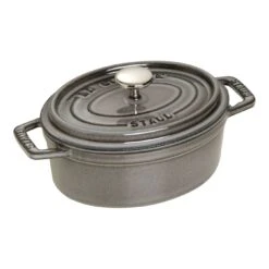 Staub Cocotte 15 Cm, Oval, Graphit-Grau, Gusseisen
