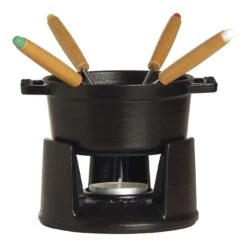 Staub Mini Fondue Set 10 Cm, Schwarz