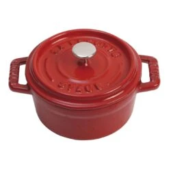 Staub Mini Cocotte 10 Cm, Rund, Kirsch-Rot, Gusseisen