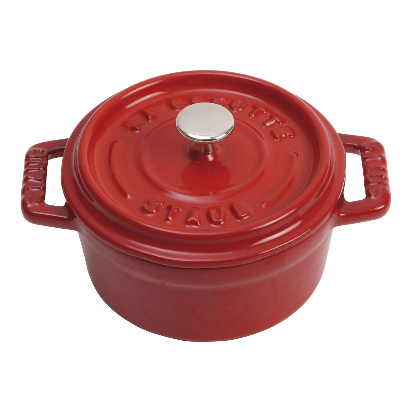 Staub Mini Cocotte 10 Cm, Rund, Kirsch-Rot, Gusseisen 1 Staub Mini Cocotte 10 Cm, Rund, Kirsch-Rot, Gusseisen