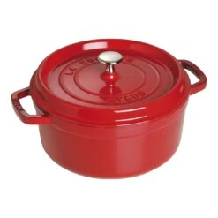 Staub Cocotte 26 Cm, Rund, Kirsch-Rot, Gusseisen
