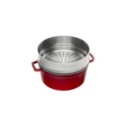 Staub Cocotte Mit Dämpfeinsatz 26 Cm, Rund, Kirsch-Rot, Gusseisen -Heimische Küche Verkäufe 40510 601 0 2