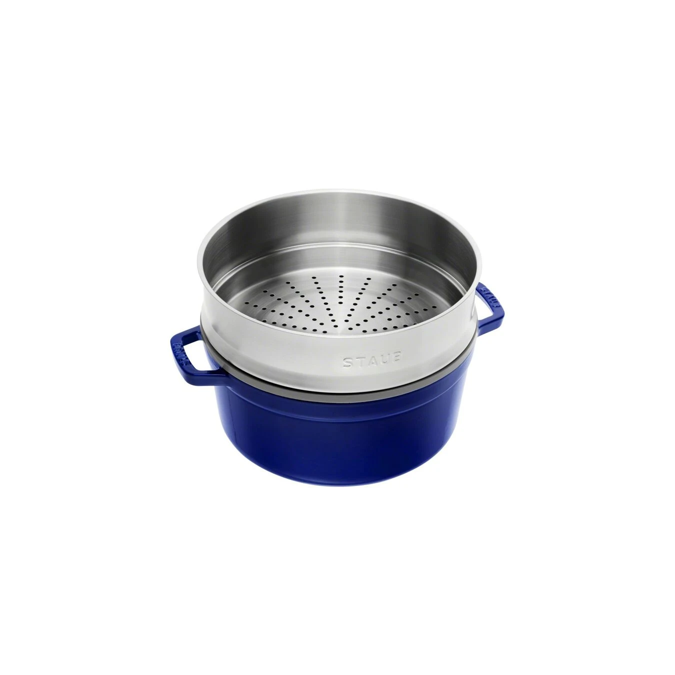 Staub Cocotte Mit Dämpfeinsatz 26 Cm, Rund, Dunkelblau, Gusseisen 2 Staub Cocotte Mit Dämpfeinsatz 26 Cm, Rund, Dunkelblau, Gusseisen – Bild 2