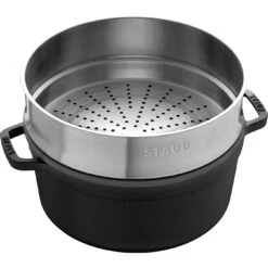 Staub Cocotte Mit Dämpfeinsatz 26 Cm, Rund, Schwarz, Gusseisen 9 Staub Cocotte Mit Dämpfeinsatz 26 Cm, Rund, Schwarz, Gusseisen -Heimische Küche Verkäufe 40510 606 0 4