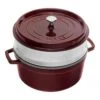 Staub Cocotte Mit Dämpfeinsatz 26 Cm, Rund, Grenadine-Rot, Gusseisen