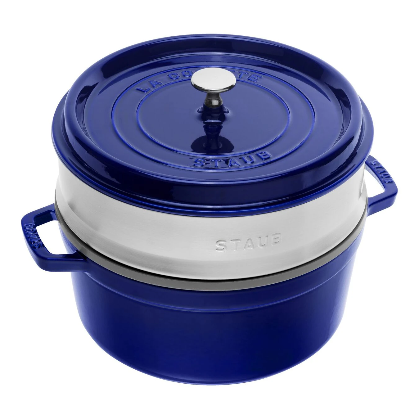 Staub Cocotte Mit Dämpfeinsatz 26 Cm, Rund, Dunkelblau, Gusseisen 1 Staub Cocotte Mit Dämpfeinsatz 26 Cm, Rund, Dunkelblau, Gusseisen