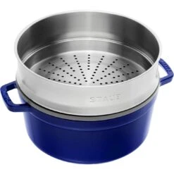 Staub Cocotte Mit Dämpfeinsatz 26 Cm, Rund, Dunkelblau, Gusseisen 5 Staub Cocotte Mit Dämpfeinsatz 26 Cm, Rund, Dunkelblau, Gusseisen -Heimische Küche Verkäufe 40510604 1