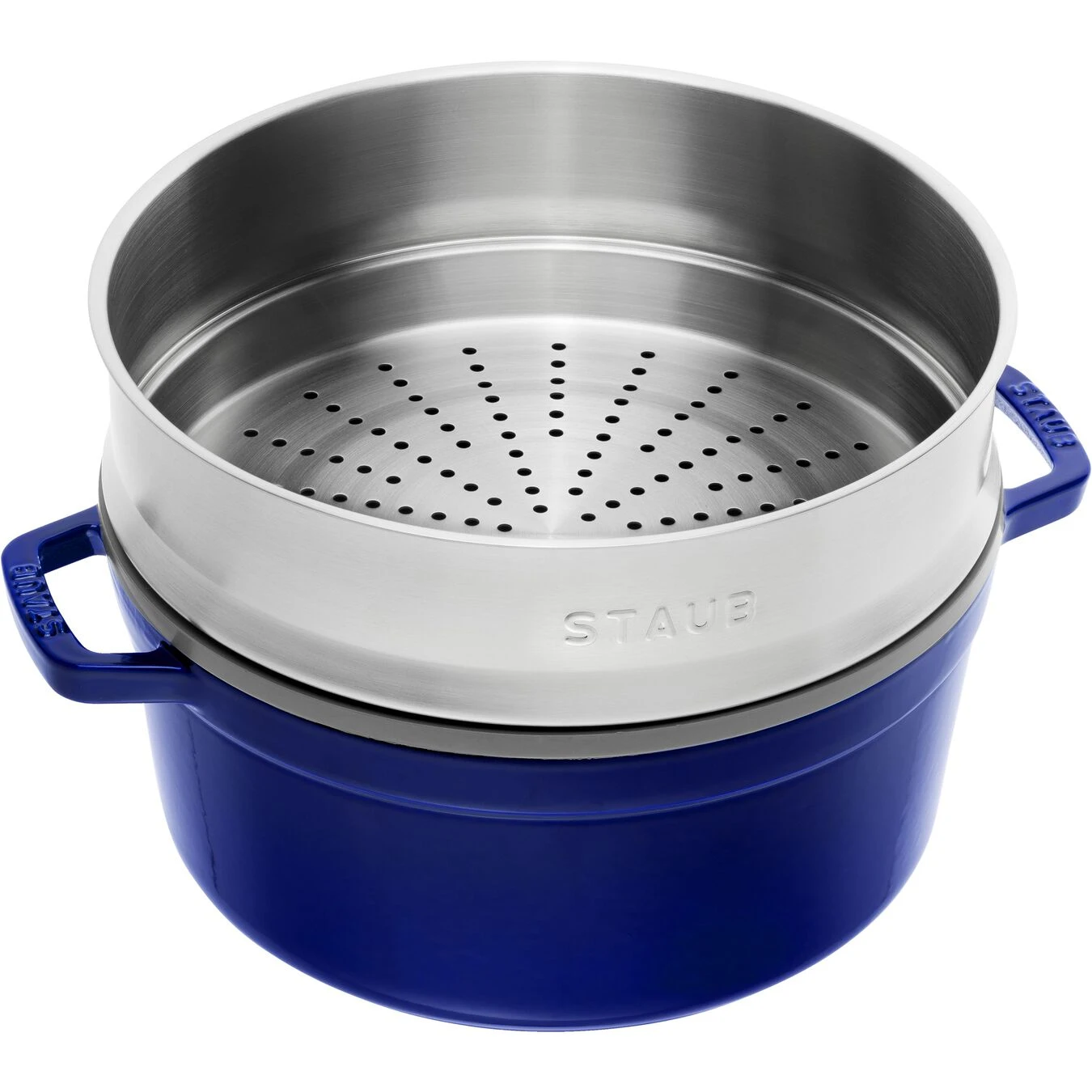 Staub Cocotte Mit Dämpfeinsatz 26 Cm, Rund, Dunkelblau, Gusseisen 3 Staub Cocotte Mit Dämpfeinsatz 26 Cm, Rund, Dunkelblau, Gusseisen – Bild 3