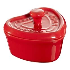 Staub Mini Cocotte 9 Cm, Herz, Kirsch-Rot, Keramik