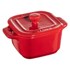 Staub XS Mini Cocotte Set 2-tlg, Quadratisch, Kirsch-Rot, Keramik
