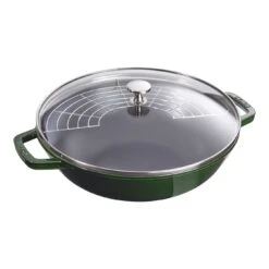 Staub Wok Mit Glasdeckel 30 Cm, Gusseisen