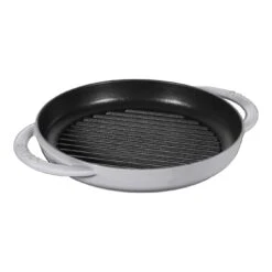 Staub Pure Grill 23 Cm, Rund, Graphit-Grau, Gusseisen