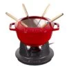 Staub Fondue Set, 18cm, Kirschrot Innen Cremefarben 18 Cm, Kirsch-Rot