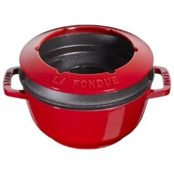 Staub Fondue Set, 18cm, Kirschrot Innen Cremefarben 18 Cm, Kirsch-Rot -Heimische Küche Verkäufe 40511 974 0 4