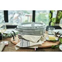 Staub Cocotte 37 Cm, Oval, Graphit-Grau, Gusseisen -Heimische Küche Verkäufe 424419007