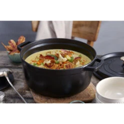Staub Cocotte 28 Cm, Rund, Schwarz, Gusseisen -Heimische Küche Verkäufe 750033443