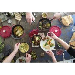 Staub Cocotte 22 Cm, Rund, Kirsch-Rot, Gusseisen -Heimische Küche Verkäufe 750036246