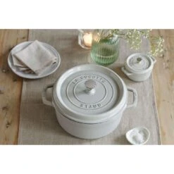 Staub Cocotte 20 Cm, Rund, Weisser Trüffel, Gusseisen 10 Staub Cocotte 20 Cm, Rund, Weisser Trüffel, Gusseisen -Heimische Küche Verkäufe 750037975